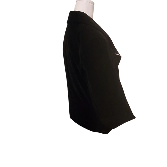 Roz & Ali Black Velvet Moto Biker Jacket Sz Medium Quilted Front Bottom Band - Picture 7 of 10